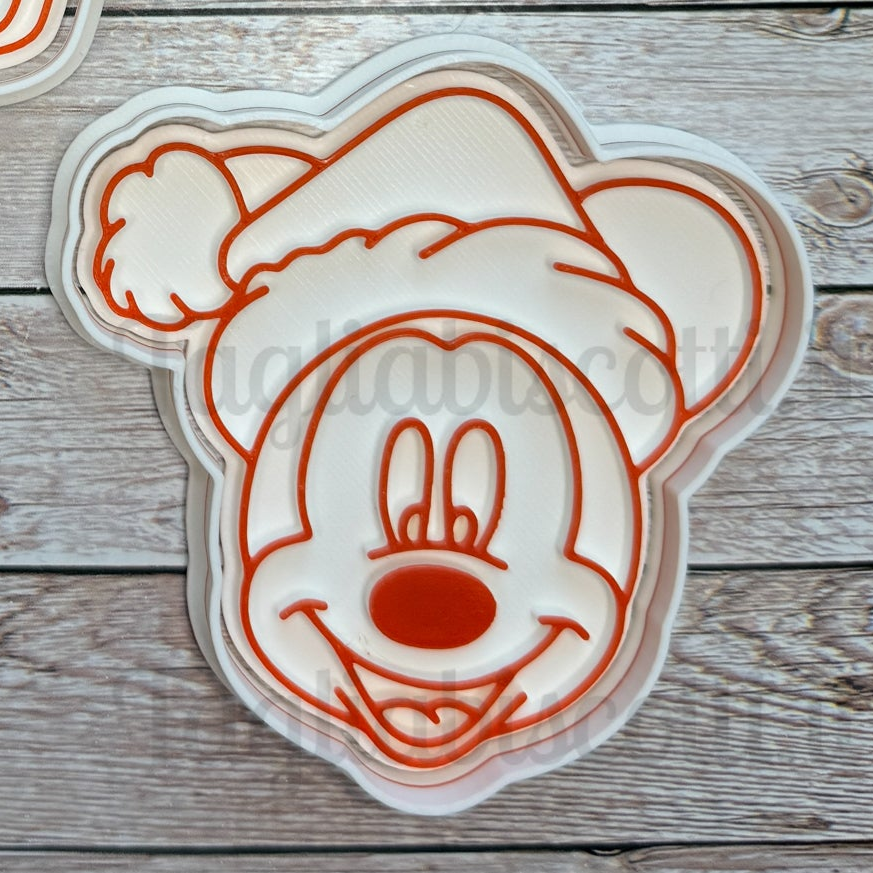 Tagliabiscotti visi famiglia topolino in set natalizio - Natale
