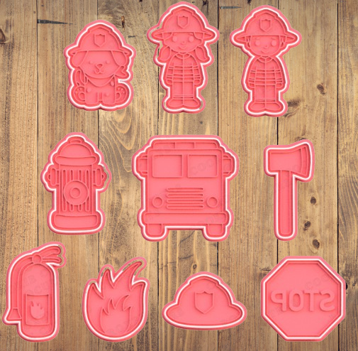 Tagliabiscotti Vigili del Fuoco Mod1 - Pompieri - Cookies cutter - Tagliabiscotti per biscotti e decorazioni torte