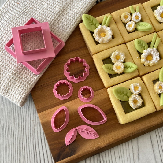 Cookie Cake Mod. 15 - Set Tagliabiscotti “Torta Biscotto” Componibile – Quadrato - Divisa “Facile & Perfetta” – Cookie Cutter per porzioni precise