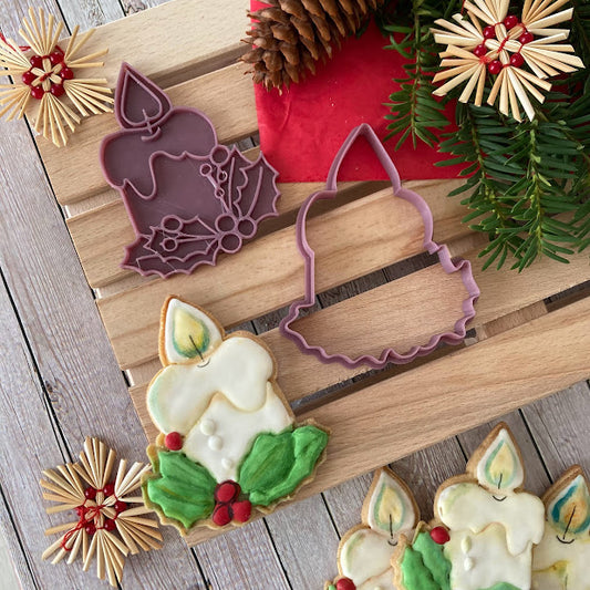 Candela natalizia - Natale - cookies cutter - formina - stampo per biscotti e decorazioni torte - 11cm