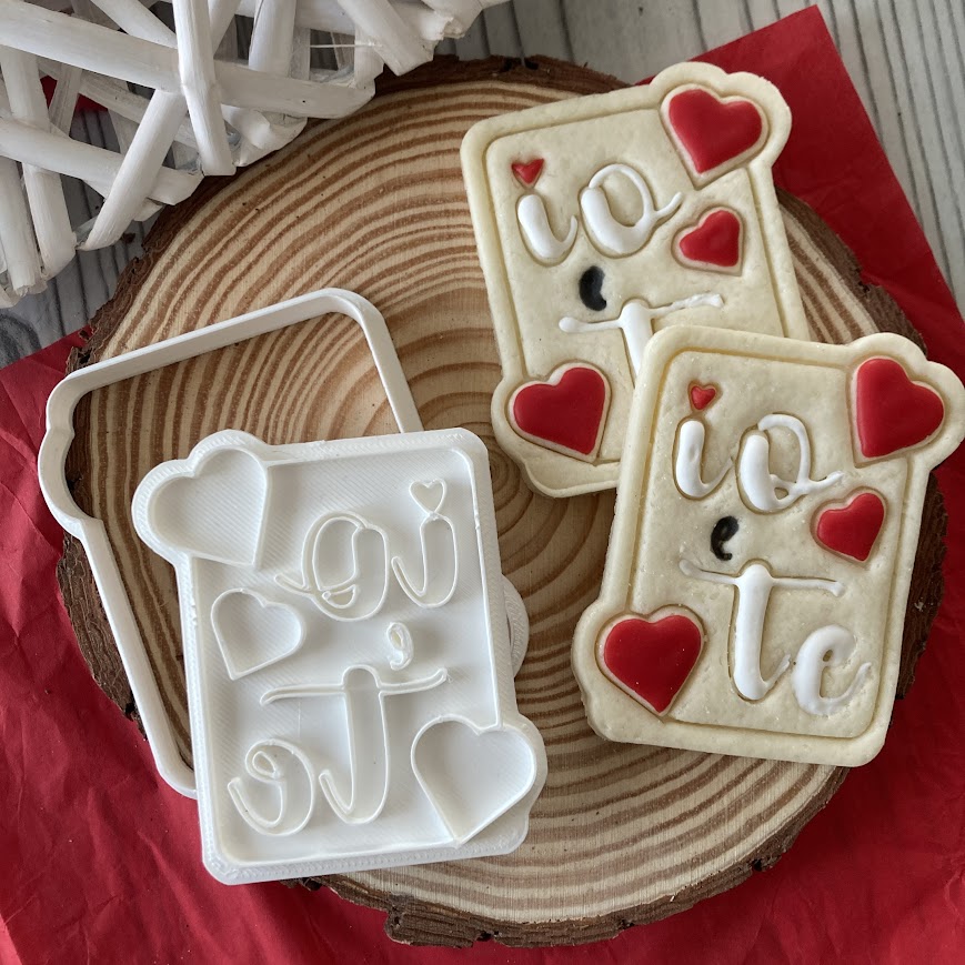 Tagliabiscotti - San Valentino - amore - Io e Te - Cookie cutter - Stampo per biscotti o decorazioni in pasta di zucchero