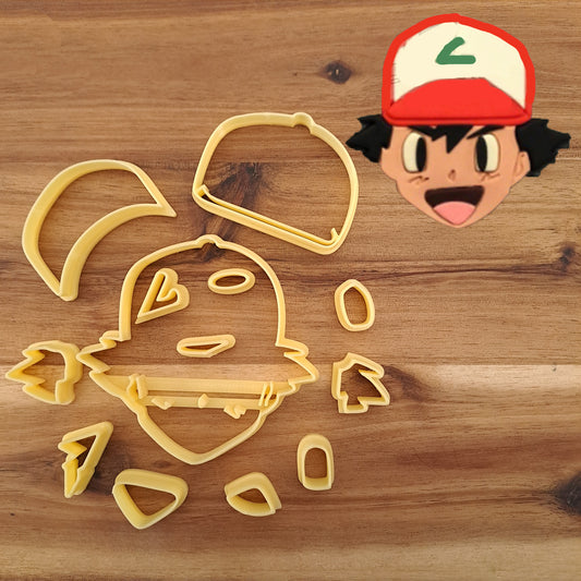 ASH - Sectioned face - Pokemon - Choice of size