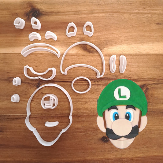 Luigi - Sectioned face - Supermario Bross - Choice of size