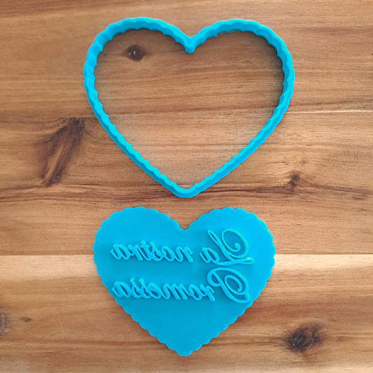 Tagliabiscotti Cookies Cutter a cuore con frase "La nostra Promessa" - Sposi - Sposa - Sposo - Matrimonio - Formina 9cm