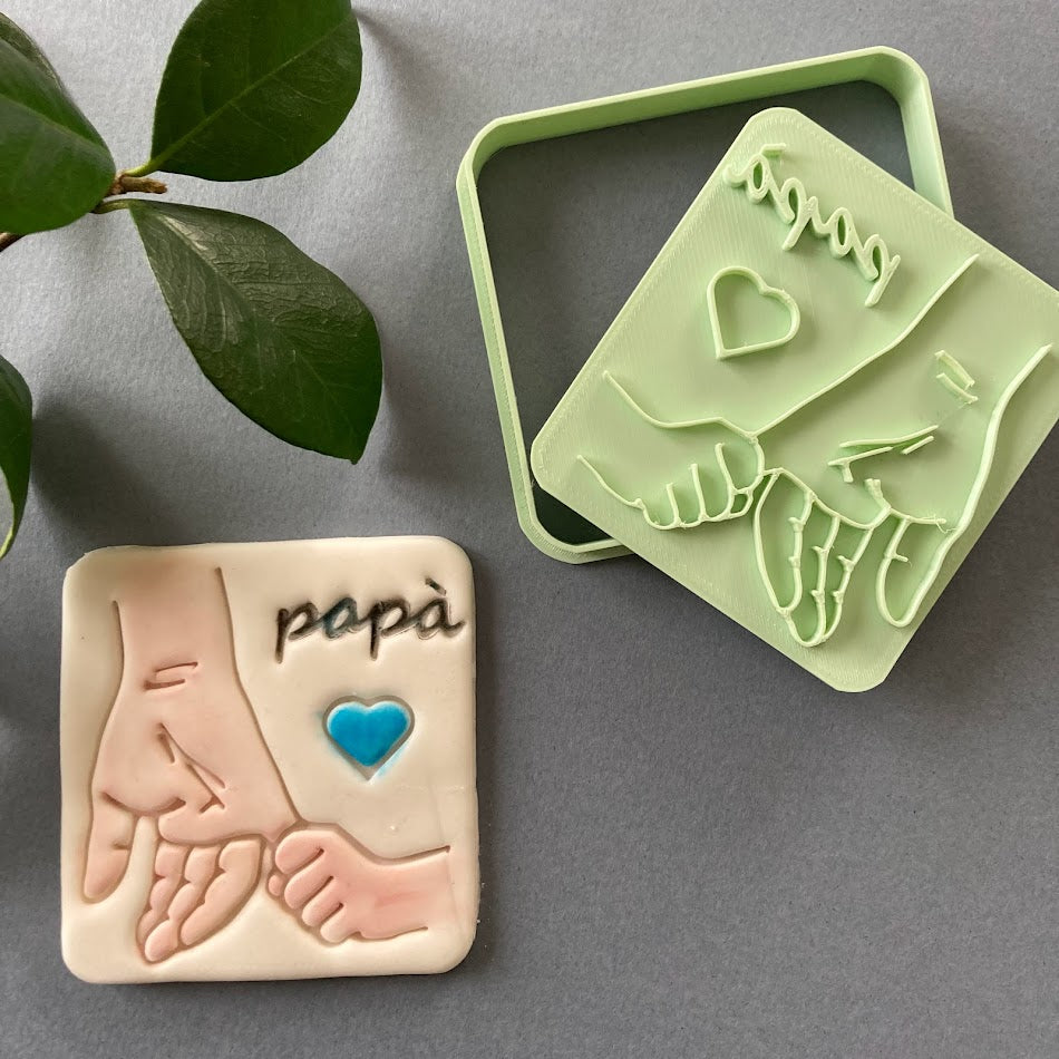 Père et Fils main dans la main - Fête des Pères - Emporte-pièce - Emporte-pièce - Emporte-pièce ou décoration de gâteau