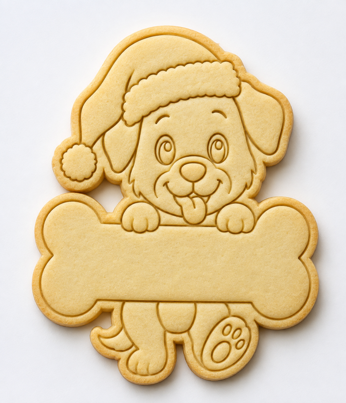 Cane e Gatto di Natale con Targhetta Osso – Tagliabiscotti Natalizi per Biscotti Personalizzati - 10cm