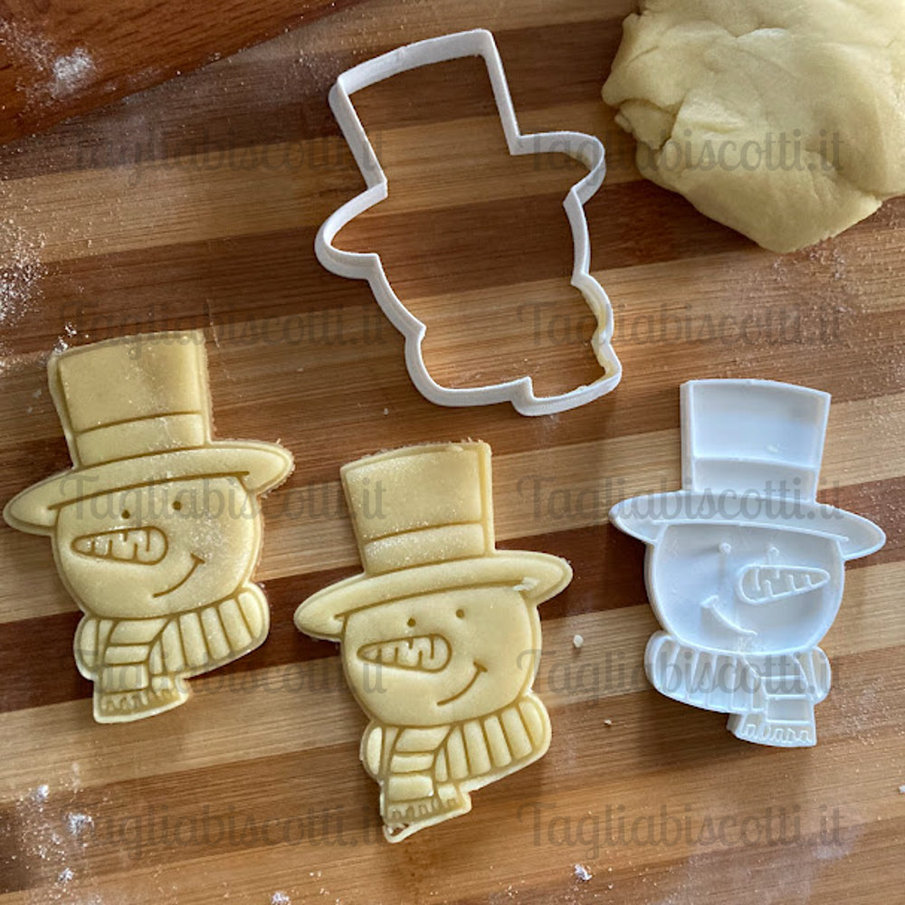 Pupazzo neve Testa Cookies Cutter - Formina - Stampo per biscotti o decorazione torte