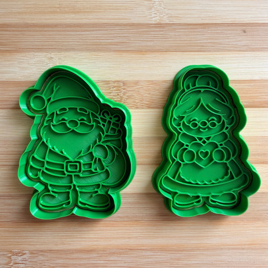 Tagliabiscotti Babbo Natale e Mamma Natale – Set 2 Stampi Natalizi