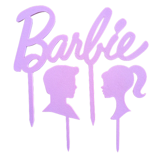 Barbi Set Cake Topper - per torte in Cake Design o Cupcake - Scritta 15cm