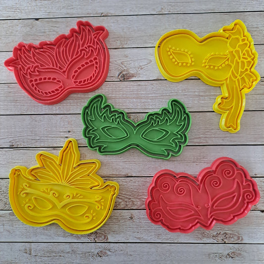 Set Maschere di Carnevale - Cookies Cutter - Tagliabiscotti per dolci di carnevale - Biscotti