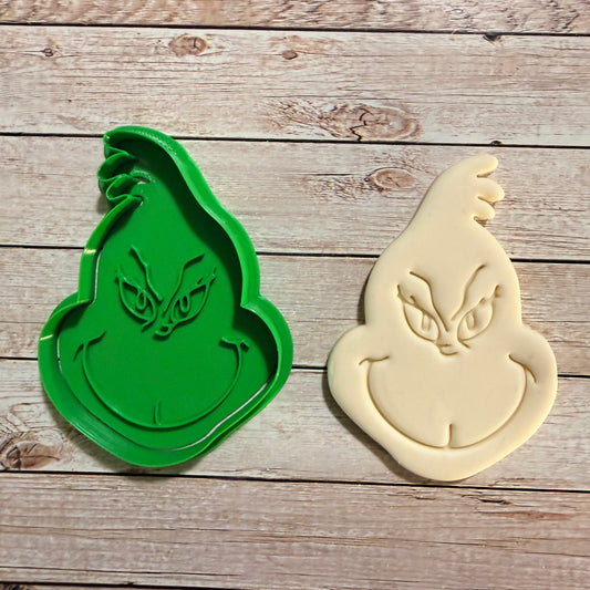 Tagliabiscotti il Grinc Viso - natale - cookies cutter - formina - stampo per biscotti e decorazioni torte - 9cm