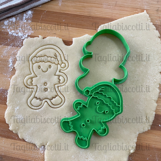 Gingerbread con cappello Pan di zenzero Mod.2 - Cookies Cutter - Formina - Stampo per biscotti o decorazione torte