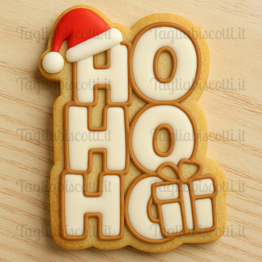 Tagliabiscotti HOHOHO mod.2 - esclamazione babbo Natale - Cookies Cutter - Formina - Stampo per biscotti o decorazione torte
