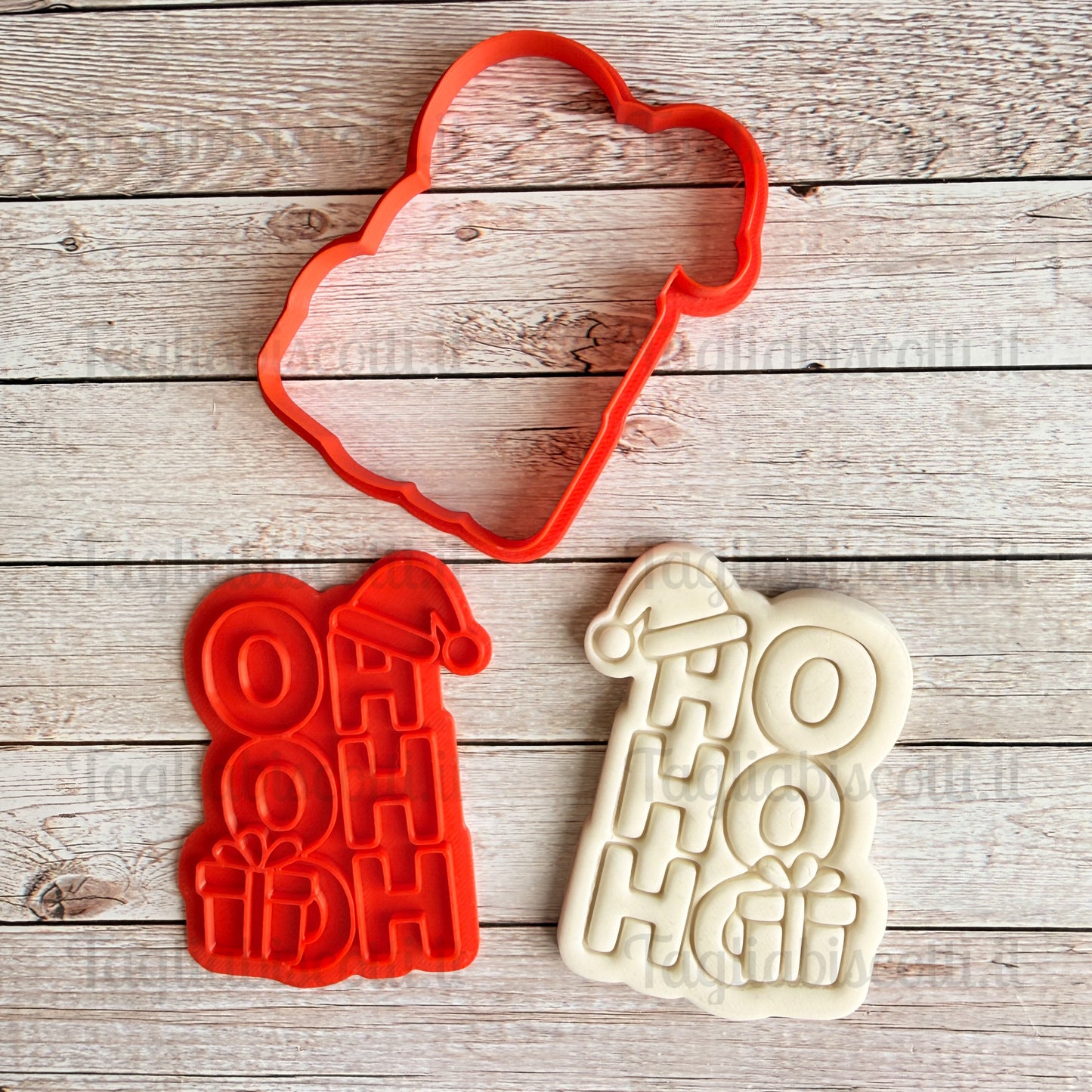 Tagliabiscotti HOHOHO mod.2 - esclamazione babbo Natale - Cookies Cutter - Formina - Stampo per biscotti o decorazione torte
