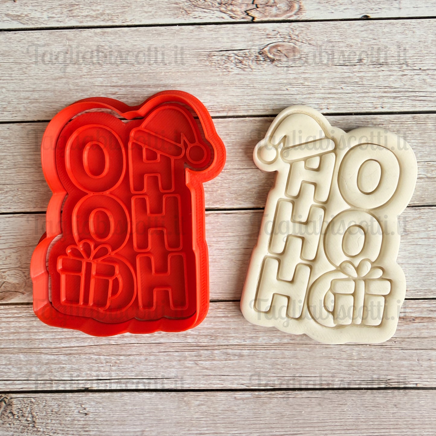 Tagliabiscotti HOHOHO mod.2 - esclamazione babbo Natale - Cookies Cutter - Formina - Stampo per biscotti o decorazione torte