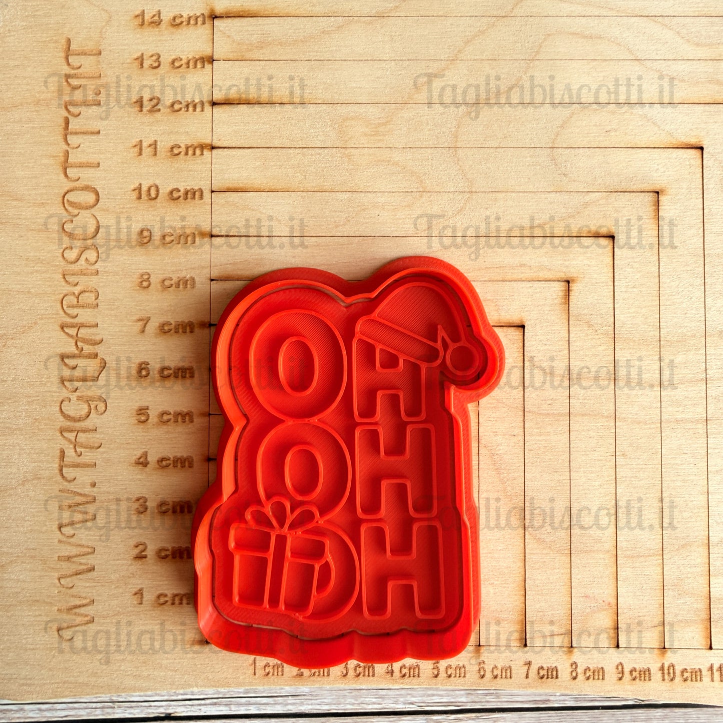 Tagliabiscotti HOHOHO mod.2 - esclamazione babbo Natale - Cookies Cutter - Formina - Stampo per biscotti o decorazione torte