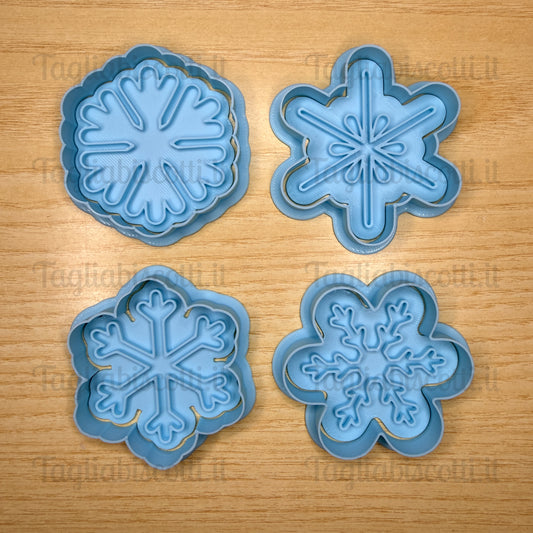 Set Fiocchi di neve 4pz. - Fiocco di neve -  cookies cutter - formina - stampo - tagliabiscotti 5,5cm