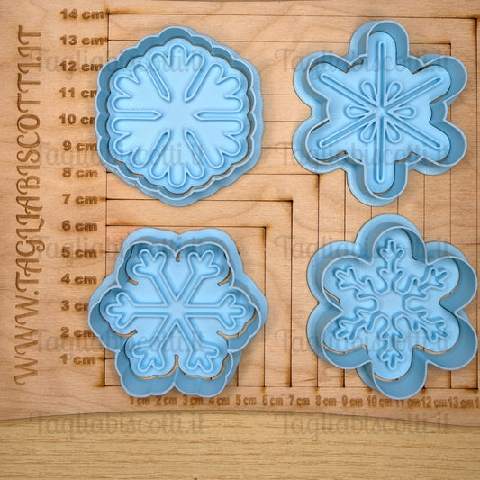 Set Fiocchi di neve 4pz. - Fiocco di neve - cookies cutter - formina - stampo - tagliabiscotti 5,5cm
