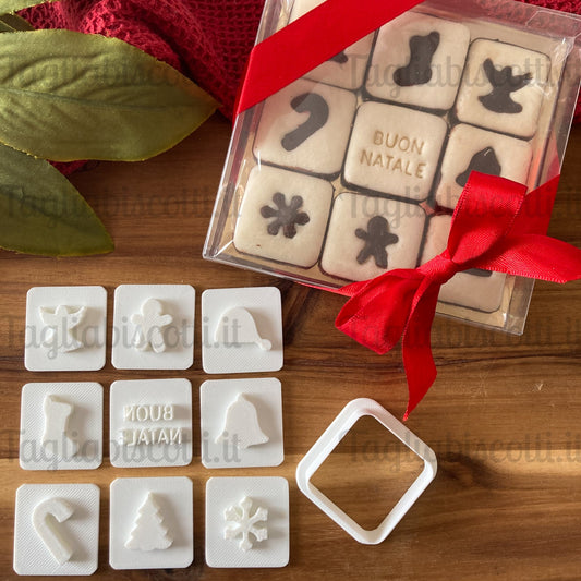 Tagliabiscotti Mini Set per biscottini di Buon Natale – Idea regalo - Cookie cutter - Stampo per biscotti o decorazioni in  pasta di zucchero