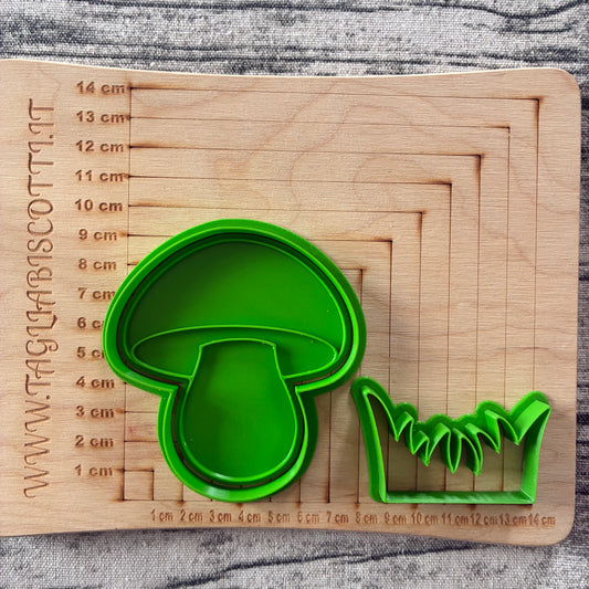 Set Tagliabiscotti Fungo e Erba – Biscotti Autunnali a Tema Bosco
