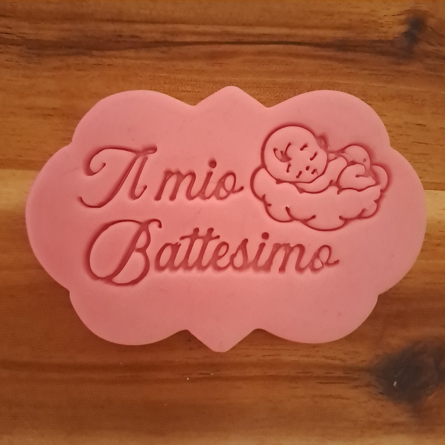 Il Mio Battesimo con bambino - Scritta in Corsivo - Nascita- Sacramenti - Cookies Cutter