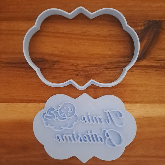 Il Mio Battesimo con bambino - Scritta in Corsivo - Nascita- Sacramenti - Cookies Cutter