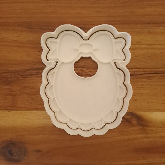 Bib with Bow Mod.2 - Baptism - New Born - Cookies Cutter - Form