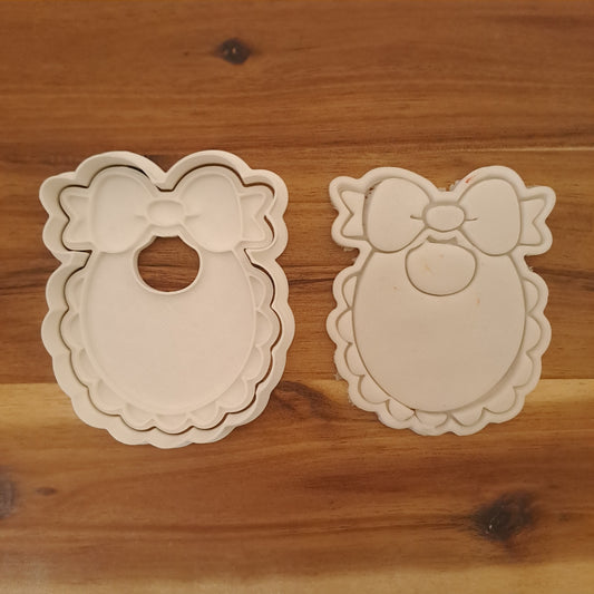 Bib with Bow Mod.2 - Baptism - New Born - Cookies Cutter - Form