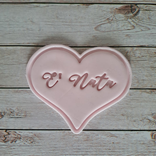 E' Nata Cuore - Nascita - New Born - Cookies Cutter - Formina per biscotti