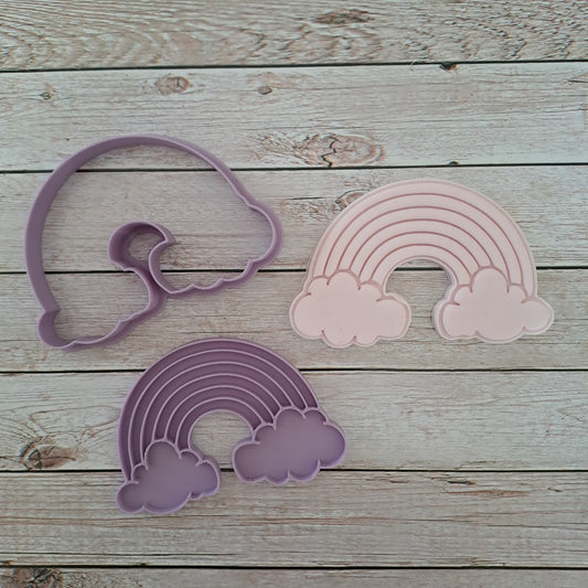 Arcobaleno con nuvolette Mod.1 - 8cm - Tagliabiscotti - Cookies cutter - stampo per biscotti in pasta di zucchero