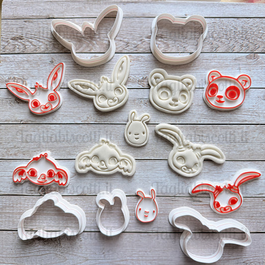 Tagliabiscotti Bin g Personaggi solo viso misura piccola (da 3 a 5cm), per cupcake o creamtart