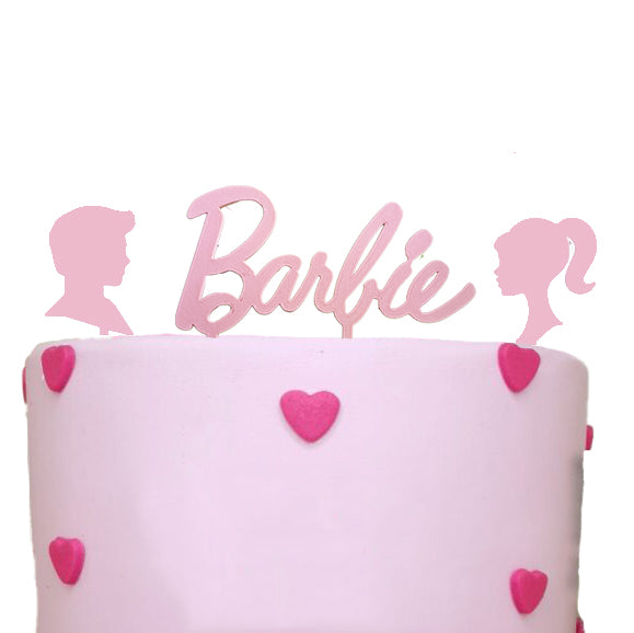 Barbi Set Cake Topper - per torte in Cake Design o Cupcake - Scritta 15cm
