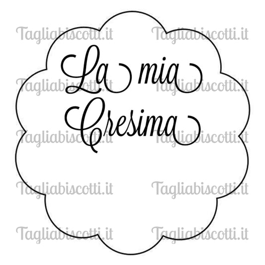 Tagliabiscotti "La mia cresima" con nome personalizzato - Cookies Cutter - Stampo per biscotti o decorazioni in pasta di zucchero.