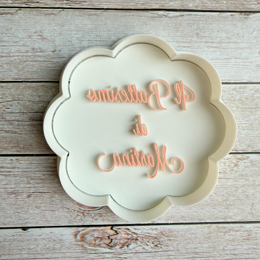 Tagliabiscotti "Il Battesimo di" con Nome Personalizzato - Cookies Cutter - Stampo per biscotti o decorazioni in pasta di zucchero