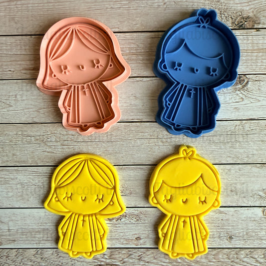 Tagliabiscotti Set Bambino e Bambina Comunione Mod.3 – Biscotti Prima Comunione / Cresima - Cookies Cutter - Stampo per biscotti o decorazioni in pasta di zucchero