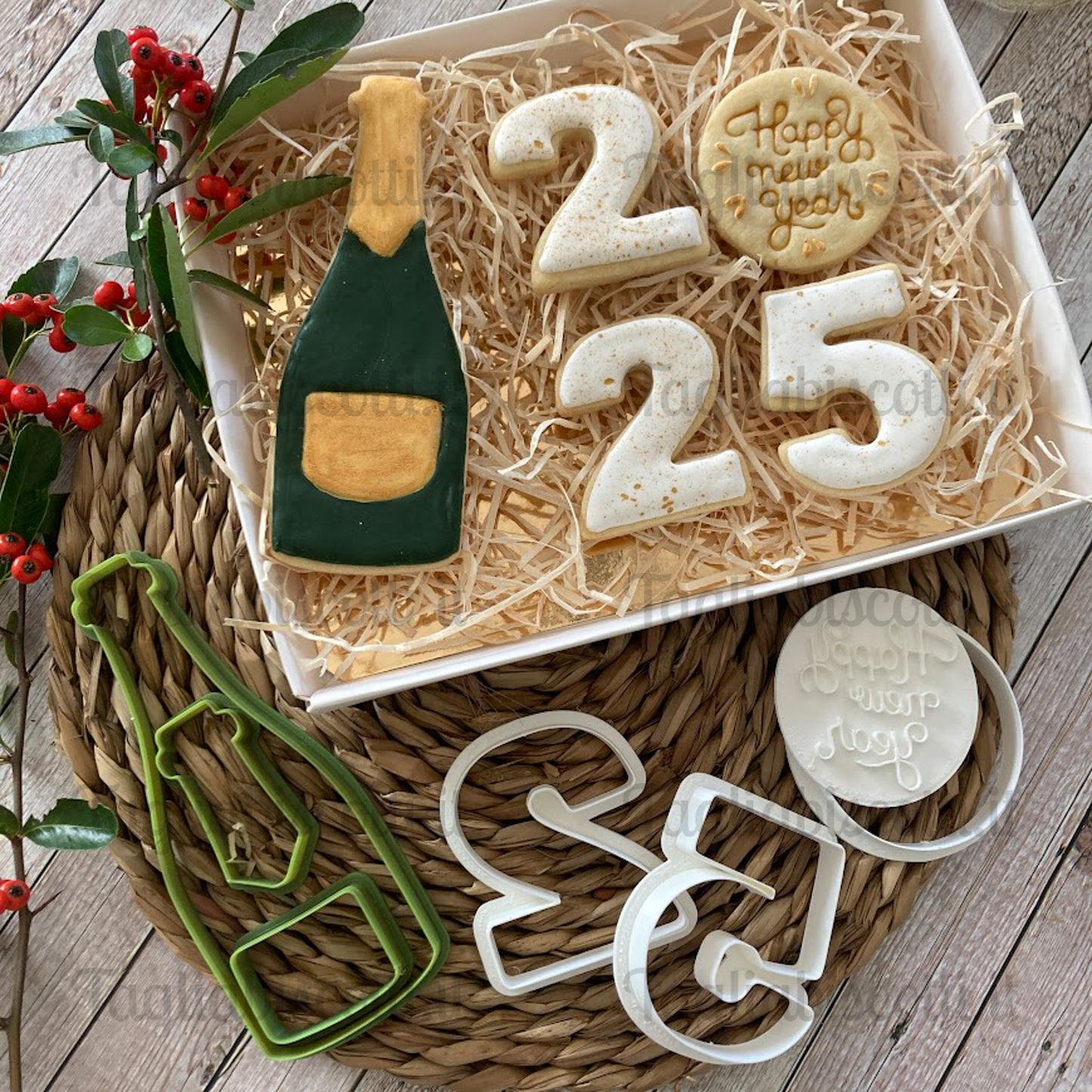 Capodanno 2025 - cookie cutter - Stampi - Festa di fine anno - San Silvestro - tagliabiscotti