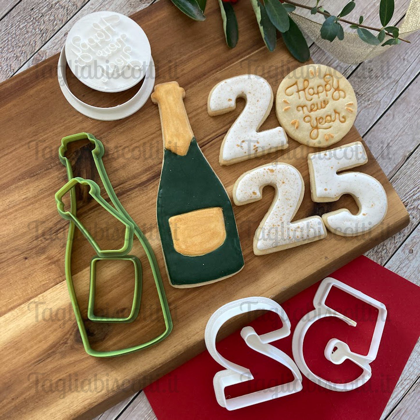 Capodanno 2025 - cookie cutter - Stampi - Festa di fine anno - San Silvestro - tagliabiscotti