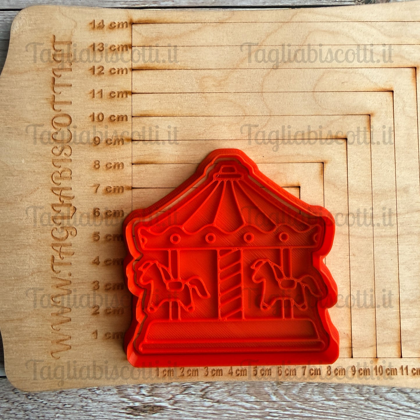 Tagliabiscotti Giostra con Cavalli – Carillon - Stampo per Biscotti - Cookies cutter - Formina