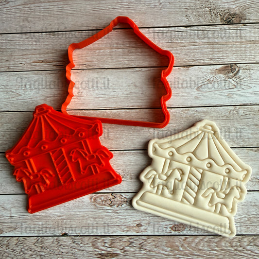 Tagliabiscotti Giostra con Cavalli – Carillon - Stampo per Biscotti - Cookies cutter - Formina