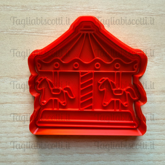 Tagliabiscotti Giostra con Cavalli – Carillon - Stampo per Biscotti - Cookies cutter - Formina