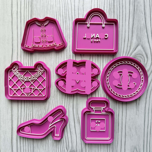 Cookie Cutter Moda CC Elegante – Borsa, Scarpe, Profumo e Accessori Glamour 8cm
