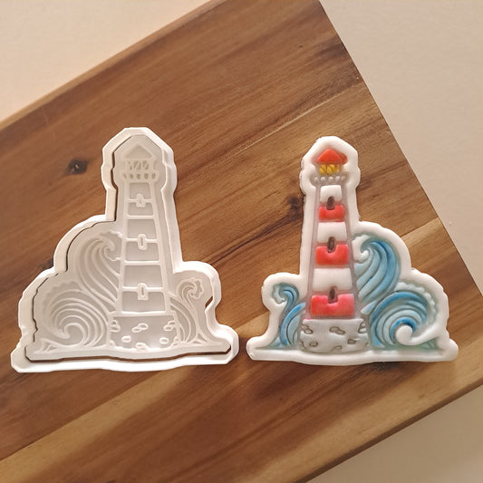 Faro con Onde marine - Mare - Cookies cutter - Formina - Stampo 9cm