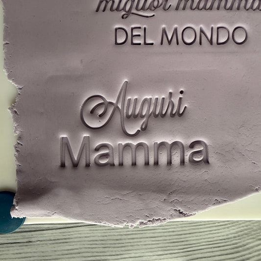 Auguri mamma - timbro - Formina / Stampo per biscotti o decorazione dolci da 6 a 12cm