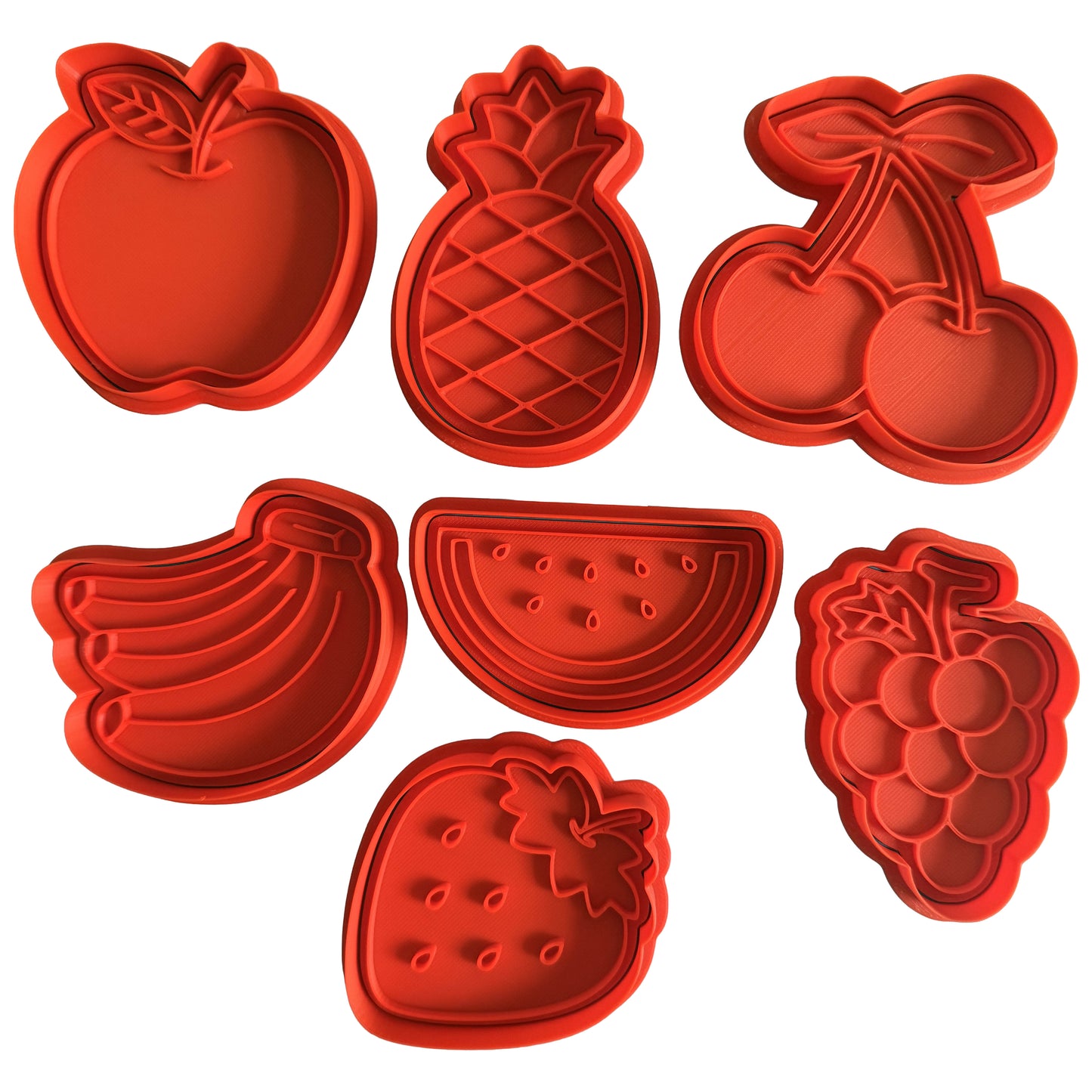 Set 7 Tagliabiscotti Frutta – Mela, Fragola, Ananas, Ciliegie, Banane, Anguria e Uva