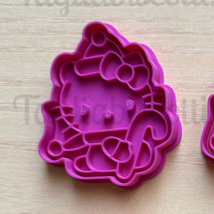 Tagliabiscotti Hello gattina Kitty a tema natalizio - 8cm