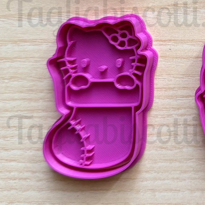 Tagliabiscotti Hello gattina Kitty a tema natalizio - 8cm