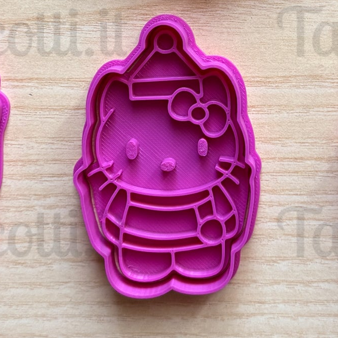 Tagliabiscotti Hello gattina Kitty a tema natalizio - 8cm