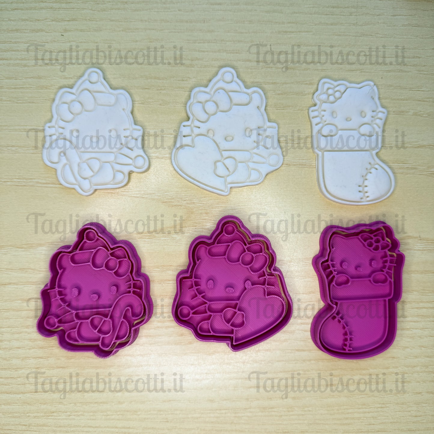 Tagliabiscotti Hello gattina Kitty a tema natalizio - 8cm