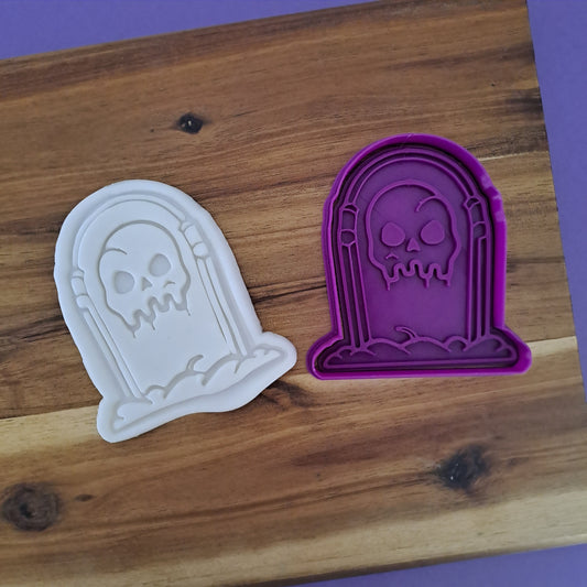 Tombstone with skull Mod.2 - Halloween - Cookie cutter - Mold - Mold for biscuits or sugar paste decorations for cake design