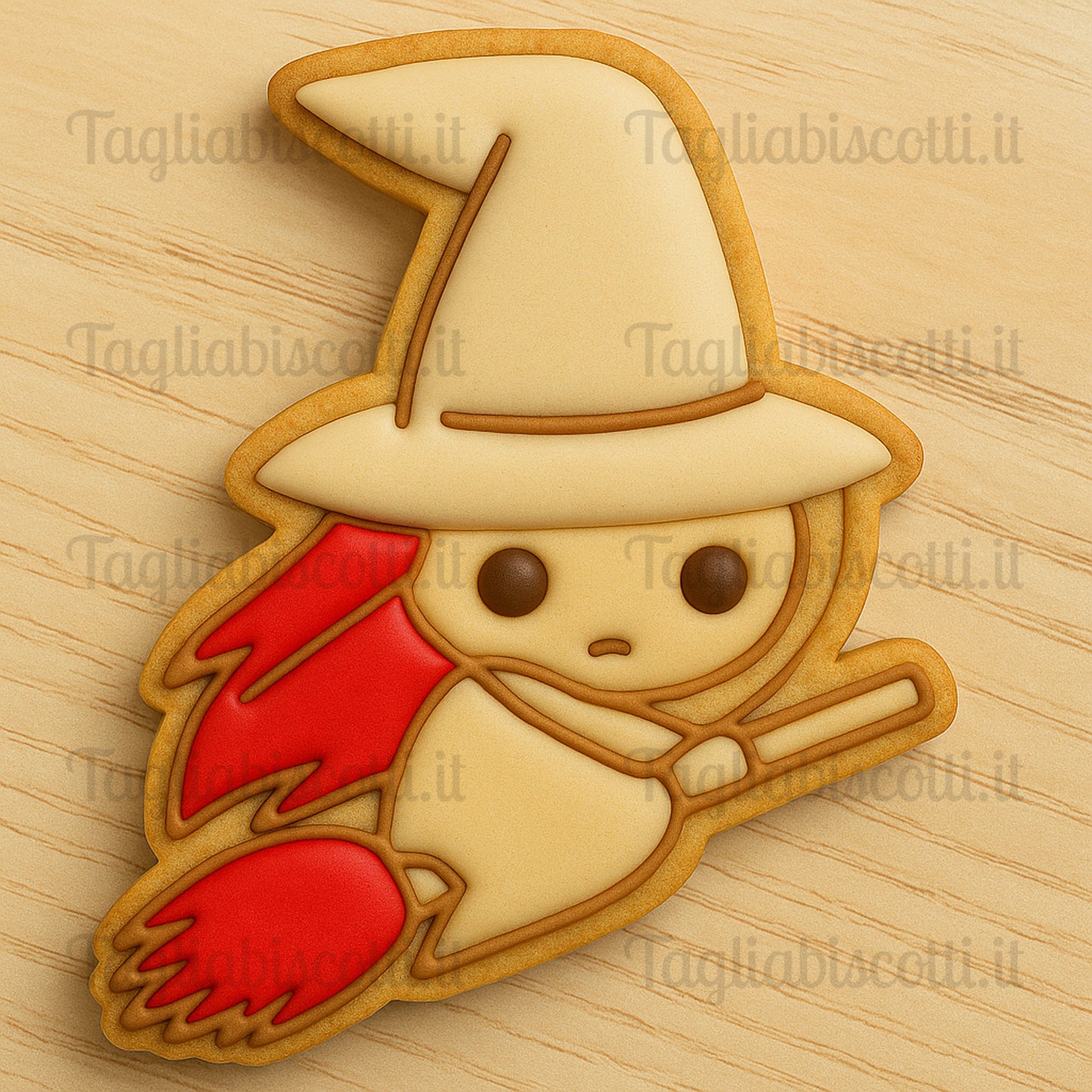 Tagliabiscotti Stregha con scopa - Halloween  - Cookies cutter - Formina - Stampo per biscotti o decorazioni in pasta di zucchero per cake design